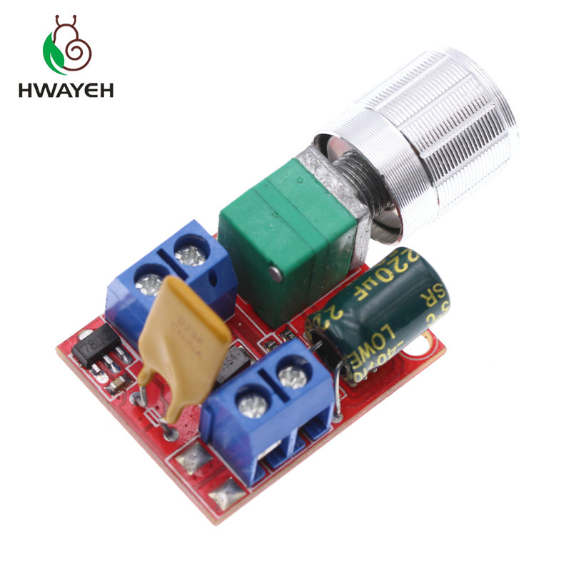 Mini 5A PWM Max 90W DC Motor Speed Controller Module DC-DC 3V 35V Speed Control Adjustable Potentiometer Switch Board LED Dimmer
