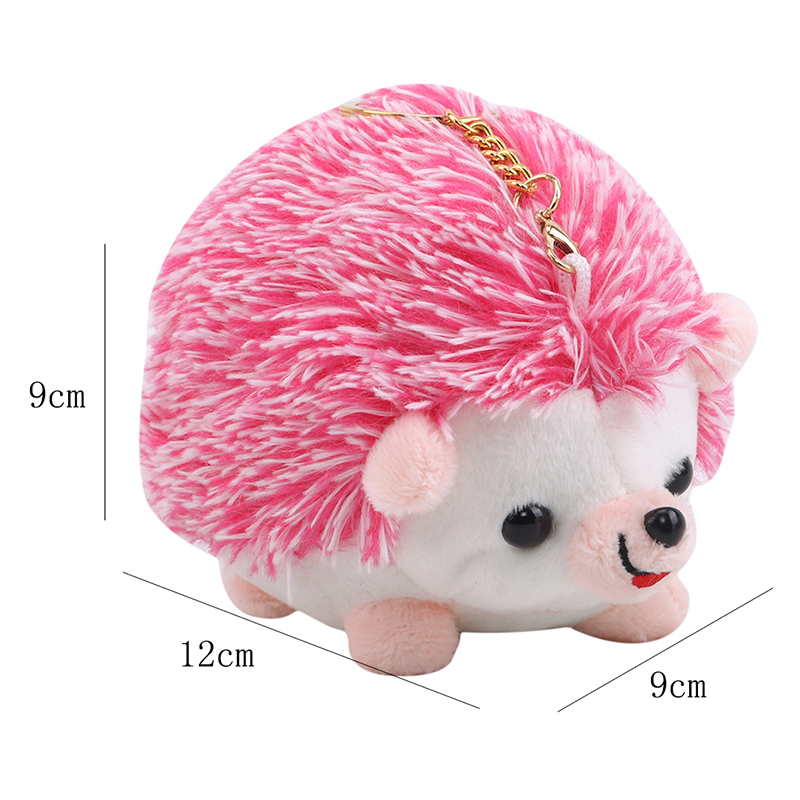 12CM Plush Hedgehog Toys Key Chain Ring Pendant Plush Toy Animal Stuffed Anime Car Fur Gifts for Women Girl Toys Doll Kids Toy