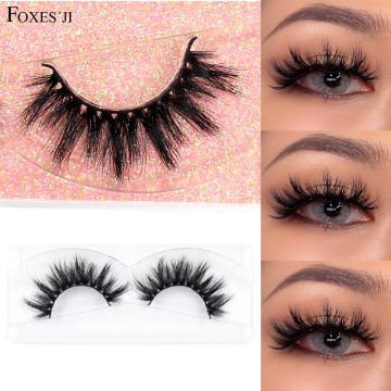 FOXESJI Mink Lashes False Eyelashes Cruelty free Cross Fluffy Dramatic 3D Mink Eyelashes Eyelash Extension Thick Eye Lashes K01