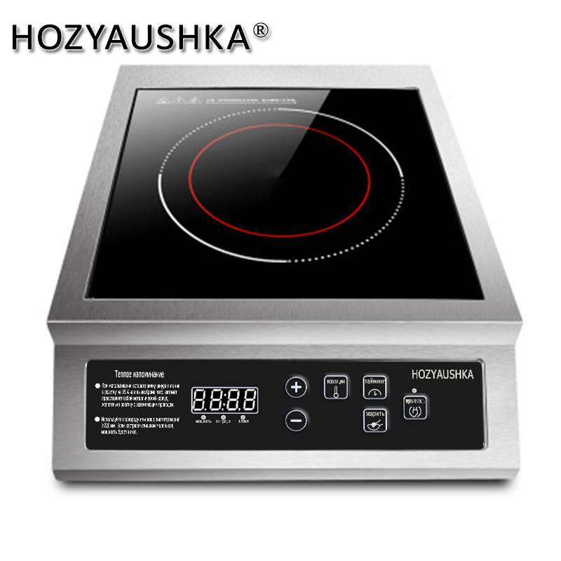 Stainless steel 3500 watt induction cooker high power plane button knob household commercial fire boiler factory direct