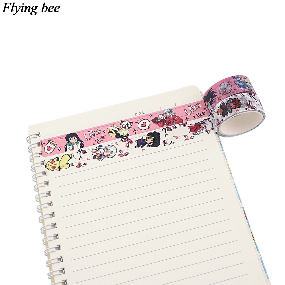 Flyingbee 15mmX5m Washi Tape Decorative Adhesive Tape Anime Tapes For Sticker Scrapbooking DIY Stationery Tape X1031