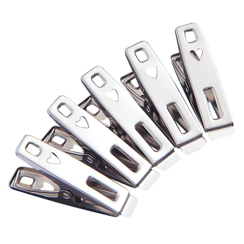 100PCS Clothes Pegs Stainless Steel Clips For Coat Pants Laundry Drying Hanger Rack Washing Towel Holder Hanger