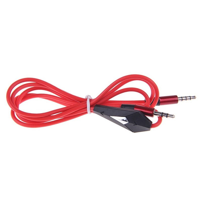3.5mm Male To Male Stereo Aux Record Car Mic Audio Cord Headphone Connect Cable (Color: Red black)