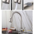 1/2" Stainless Steel Kitchen Sink Faucets with Pull Down Sprayer Single Handle Deck Mount Pull Out 360° Swivel Faucets