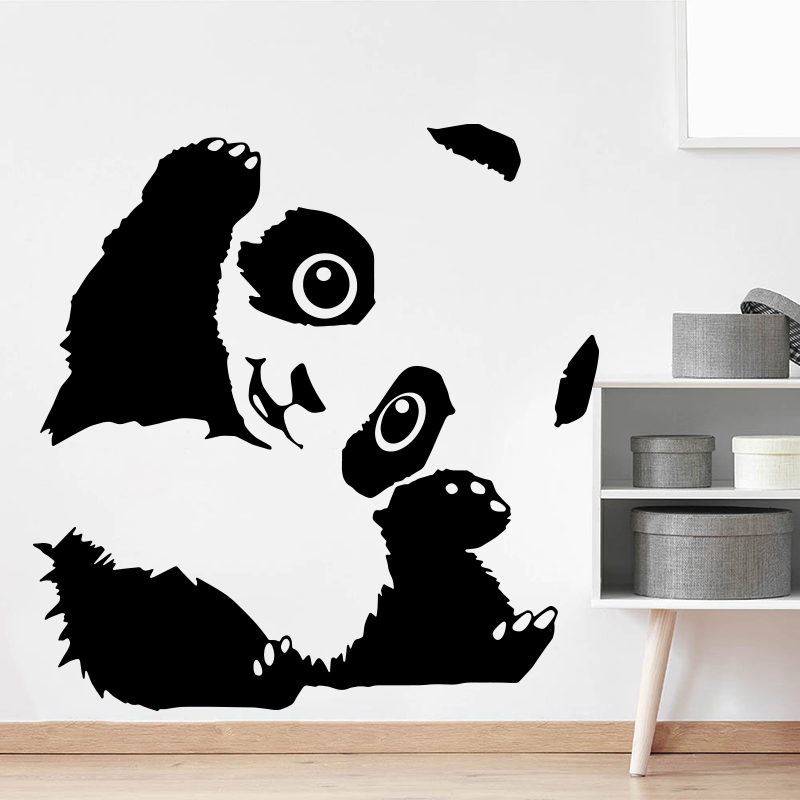 Lovely Panda Bear Bamboo Wall Sticker Jungle Animal Pet Zoo Panda Wall Decal Bedroom Kids Room Vinyl Home Decor