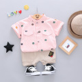 2019 Summer Hot Toddler Kids Cool Baby Boy Single-breasted Printing Short Sleeve Shirt Tops Pants 2pcs Outfits Clothing Set