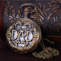 Vintage Dad Letters Hollow Pocket Watch Bronze Pendant Chain Watches Gift for Father Dads TT@88