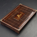 Solid Wooden Tea Tray Drainage water storage kung fu tea set with Drawer tea table Chinese tea room board ceremony tools