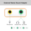 kebidumei External USB Sound Card Type-C to Headphone 3D Stereo USB Audio Adapter Free Drive Sound Card for Mac OS X Windows