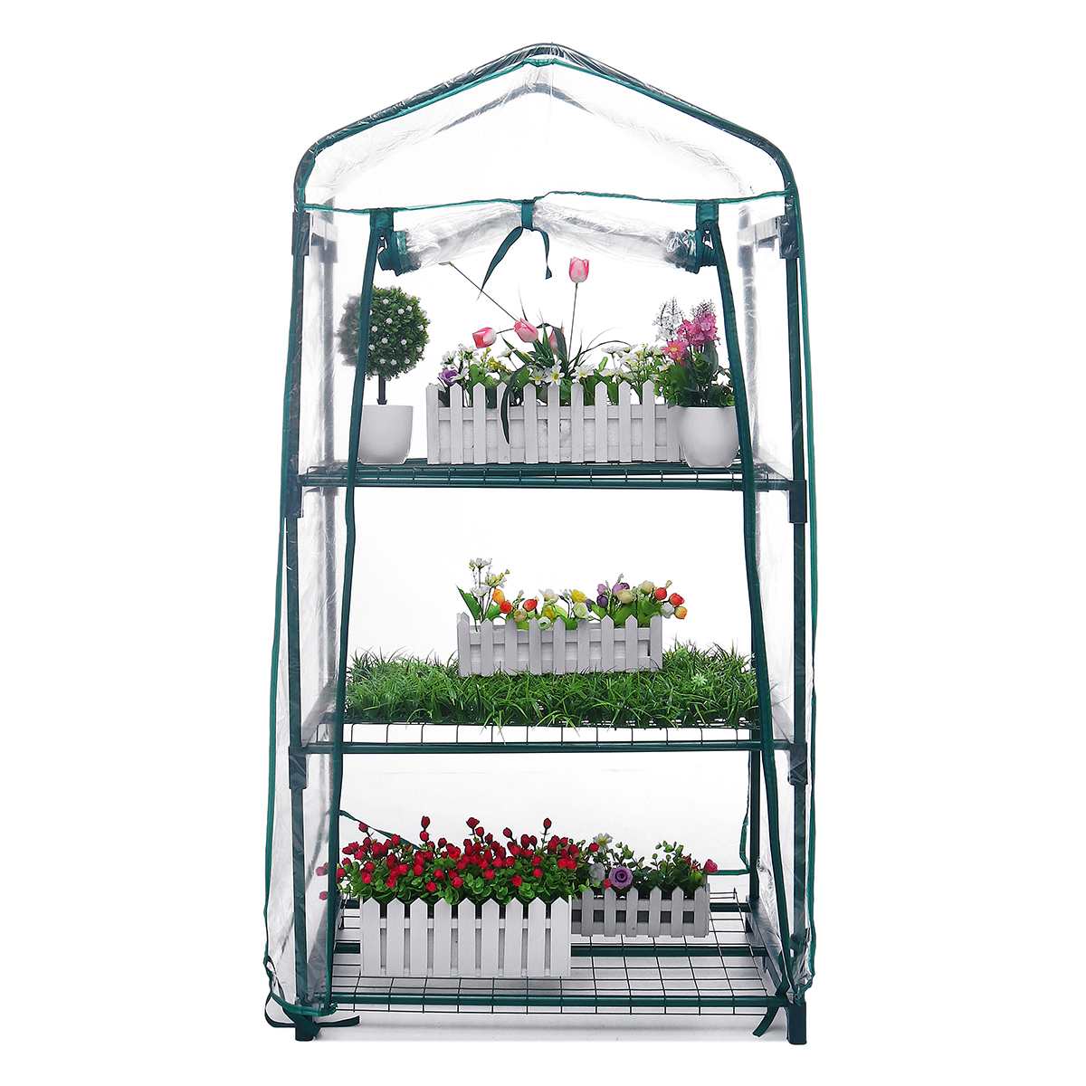 Mini Garden Greenhouse 3 Layers Home Outdoor Flowers Gardening Winter Plant Shelves Vegetables Warm Room Shelter 69x49x126cm
