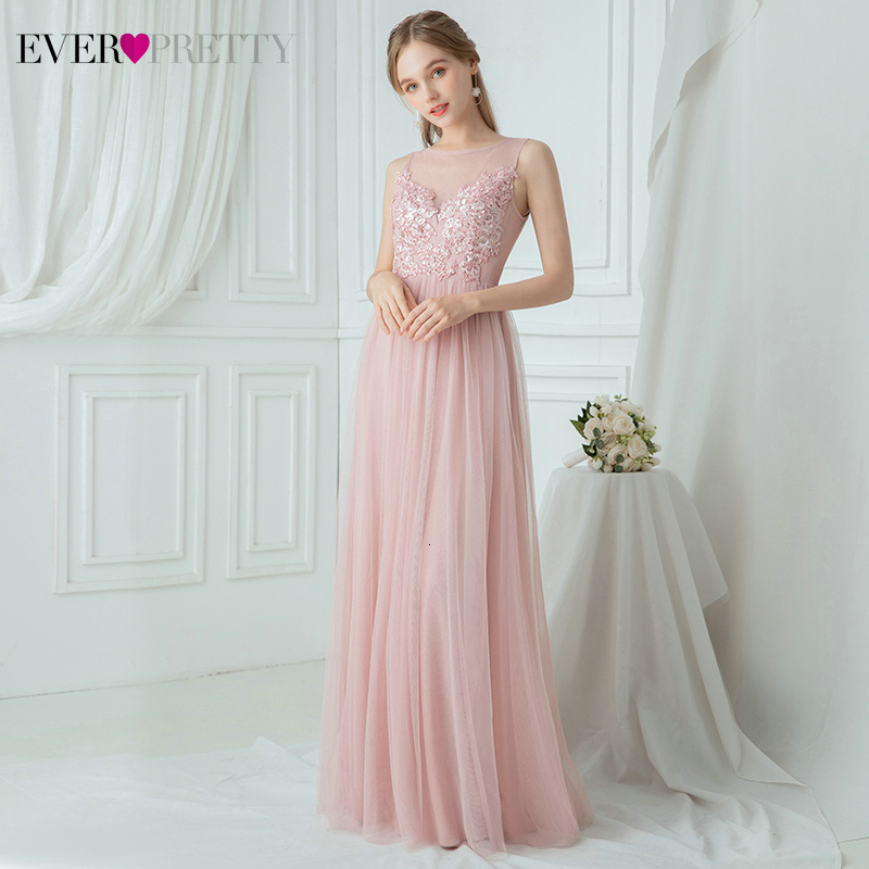 Illusion Bridesmaid Dresses Ever Pretty Sequined Appliques A-Line V-Neck Sleeveless Tulle Wedding Party Gowns Vestido De Festa