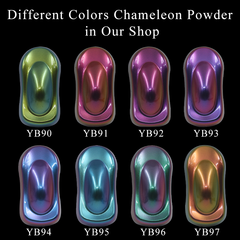 8 Packs Chameleon Pigment Powder Coating Acrylic Paint Chameleon Dye for Cars Automotive Craft Nail Decoration Painting 10g/pack