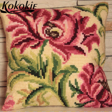 Throw pillow case flowers material for handicraft pillow kits cross stitch Embroider Needlework kits cotton cushion mat Sets