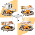 TEENRA 1Pc Mini Stainless Steel BBQ Grill Portable Charcoal BBQ Grill Folding Camping Grill For Outdoor Use Park Accessories