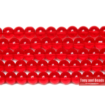 Free Shipping Smooth Red Glass Loose Beads 15