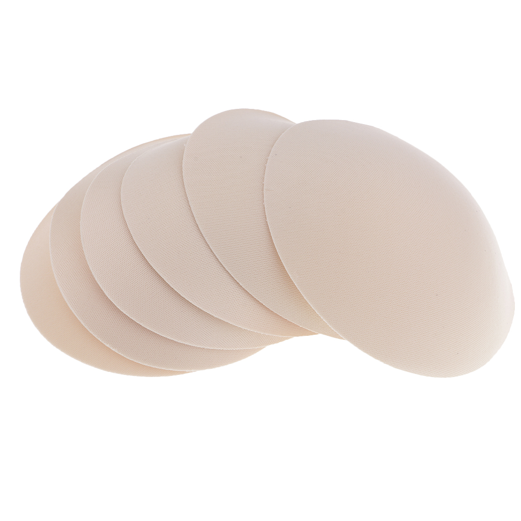 3 Pairs Women Beige Soft Round Bra Pads Inserts For Sports Bikini Top Swimsuit Bras Cover Pad Breast Bra Implant Chest Paste
