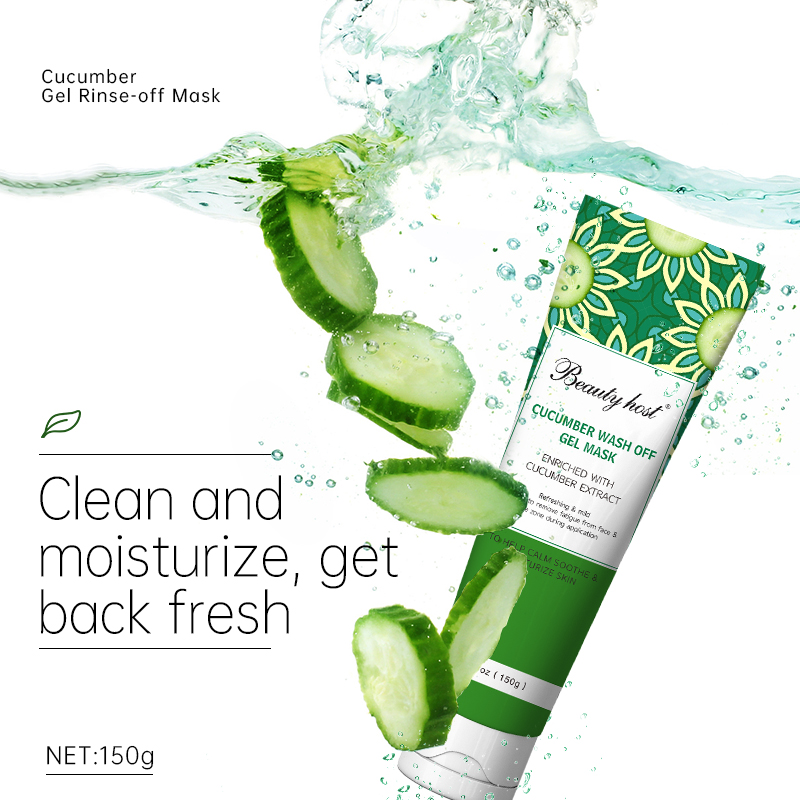 Beauty Host Cucumber Fresh Gel Wash-off Mask remove fatigue from face&eye zone 150g