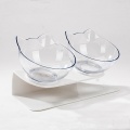 Non-Slip Cat Bowl Cat Ears Transparent Anti Skid with Raised Stand Pet Food and Water Bowl Perfect for Pet Supply