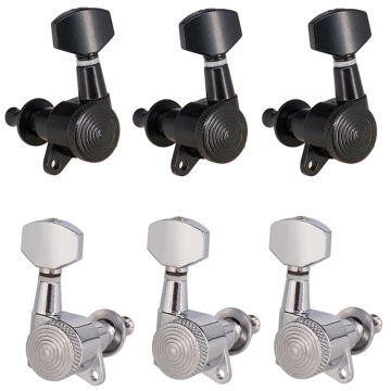 Guitar String Peg Locking Tuners Tuning Pegs Guitar Silver&Black 6R&6L&3R3L for choose Machine Head Guitar Parts & Accessories