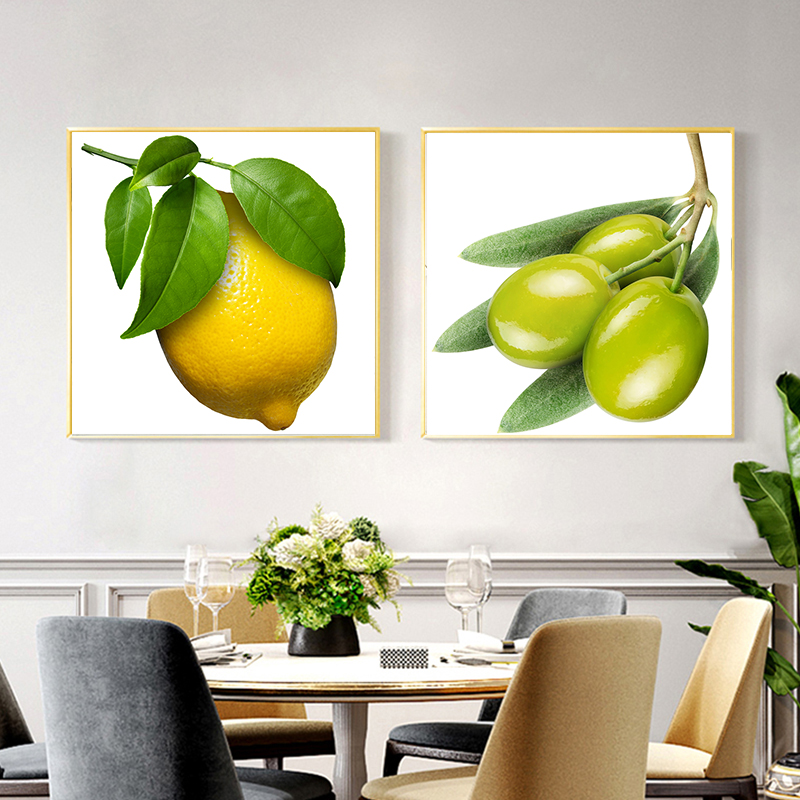 Canvas Pictures For Kitchen Room Wall Art Lemon Cherry Lime Olives Fresh Fruits HD Painting Posters and Prints Home Decoration