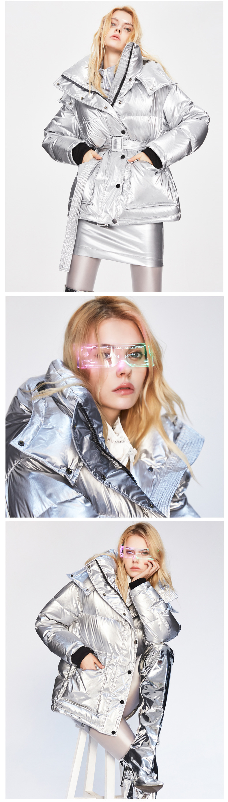 Ladies Thick Sliver Padded Jacket