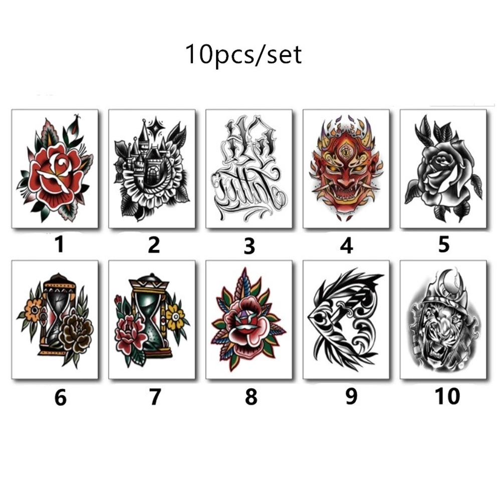 10pcs Simple Small Fresh Cute English Tattoo Stickers Waterproof