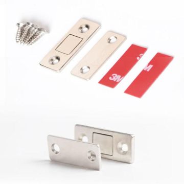 Punch-free Magnetic Door Closer Strong Door Closer Magnetic Catch Latch Magnet for Furniture Cabinet Cupboard with Screws Ultra