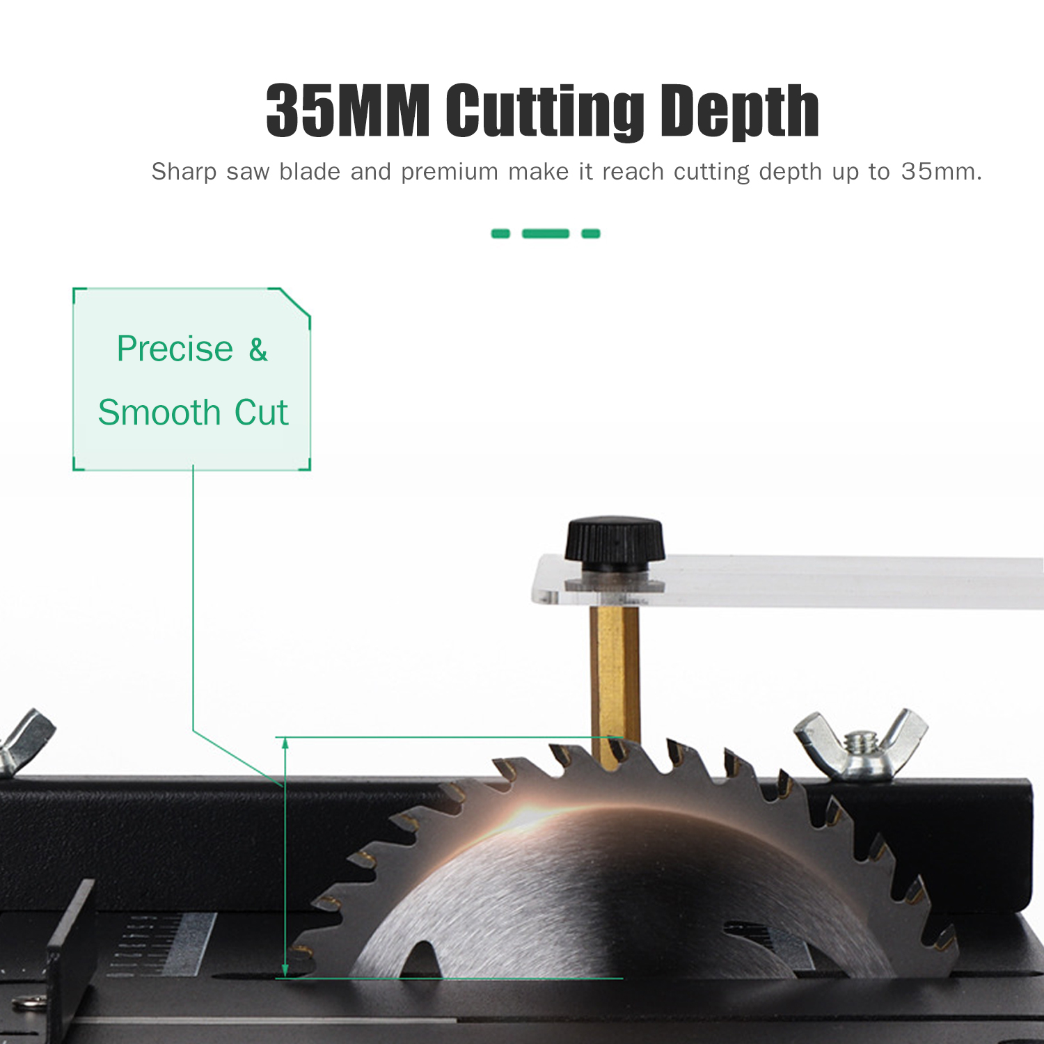 Multifunctional Electric Table Saw Adjustable-Speed Mini Desktop Circular Saw Cutter for Wood Plastic Acrylic Cutting