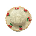 Japanese small fresh cherries topped straw hat sun shade can Aila Fei grass cherry hat female summer travel