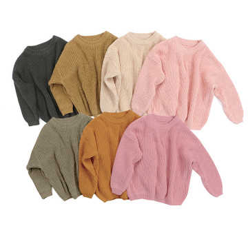 FOCUSNORM 0-5Y Autumn Winter Baby Girls Boys Sweater Knit Solid Pullover Long Sleeve Warm Outfits 9 colors