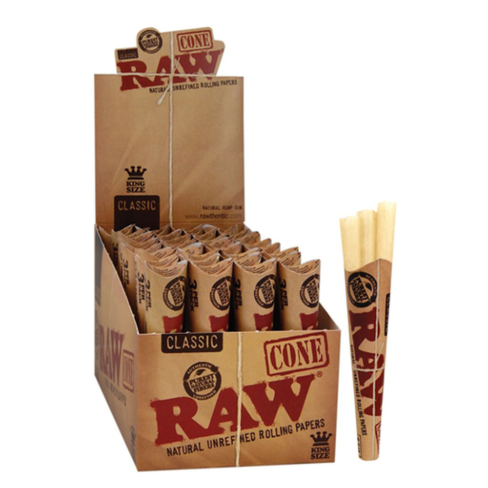 Raw Cones Classic Prerolled Joints Unbleached Cone King Size Jpg