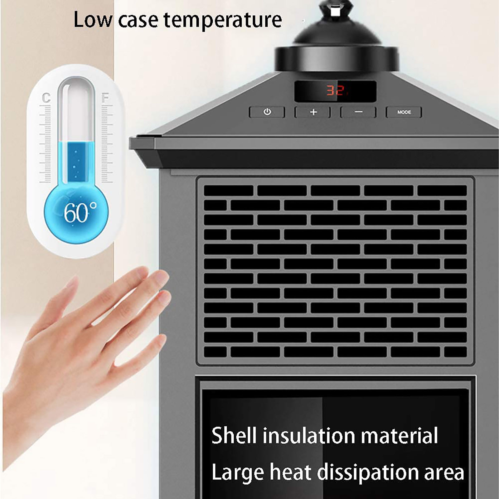 Patio Heaters Automatic Constant Temperature Outdoor Heater Safe Electric Heater House Shape Patio Heaters Automatic Constant #7