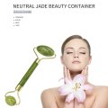 Double Green Emerald Elliptical Roller Massager Eye Neck Health Care Thin Face jade beauty massager OPP Packaging