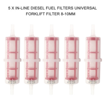 5PCS Diesel Fuel Filters Universal Forklift Filter 8-10mm For For Honda 400 600 900 OEM 16900-MG8-003