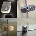 Stainless Steel,Glass Door Latches Lock/Bolt,138A ,Without Drilling,For Double Glass Door, Frameless Glass Door