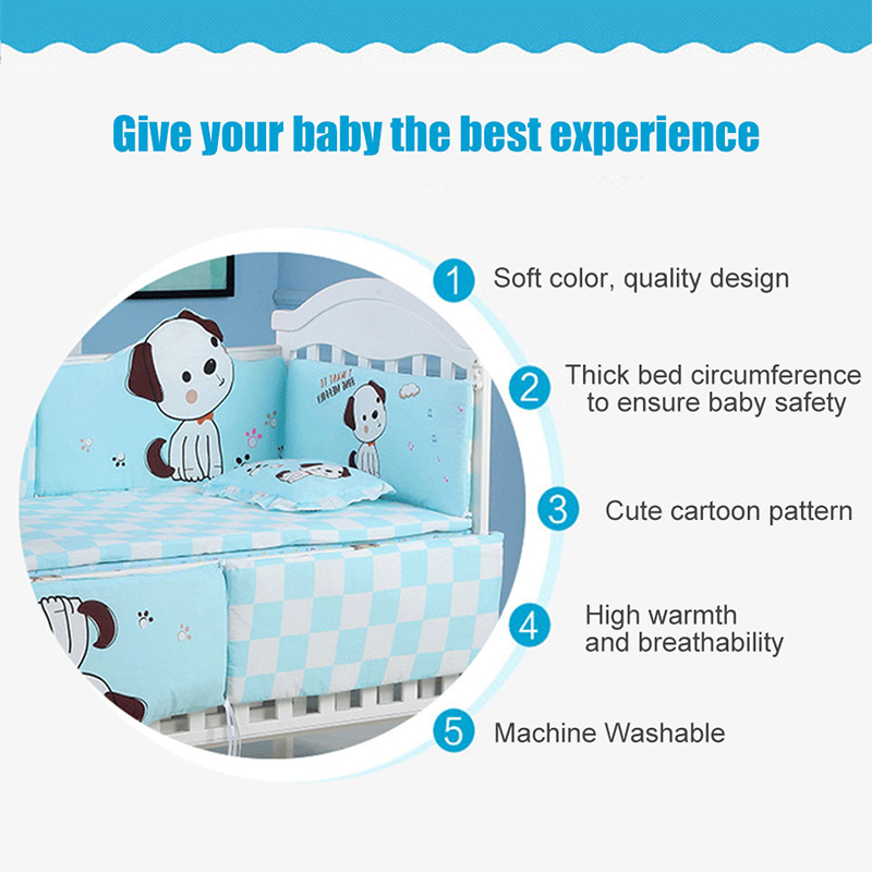 IMBABY Baby Bedding Set 5pcs Crib Sides Bedding For Children Bed Linen Baby Bed Cotton Soft Baby Bumper Pillowcase Infant Sheet
