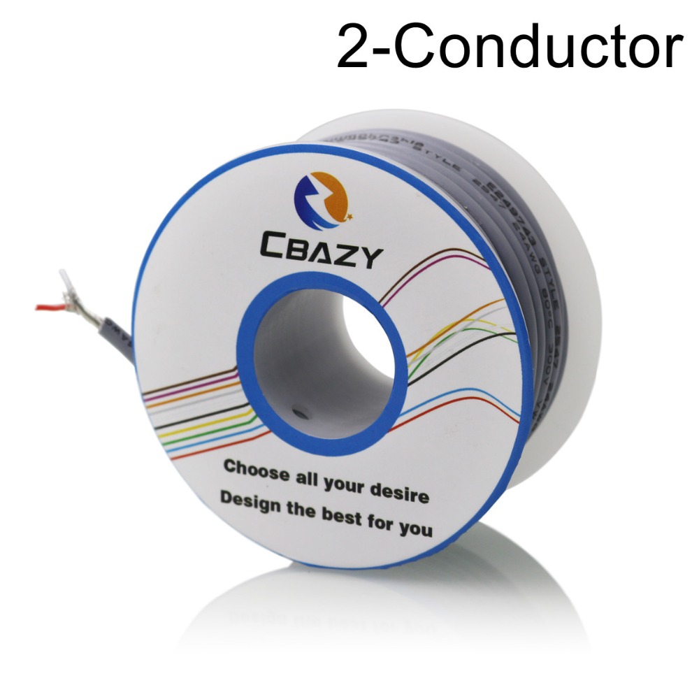 2C-Grey-10M-UL 2547 28 AWG Multi-core control cable copper wire shielded audio cable headphone cable signal line