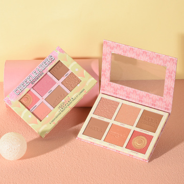 6 Colors/Set High Light Blush Trimming Three-dimensional Disk Apricot Milk Tea Plum Fine Shine Brightening Eye Shadow TSLM1