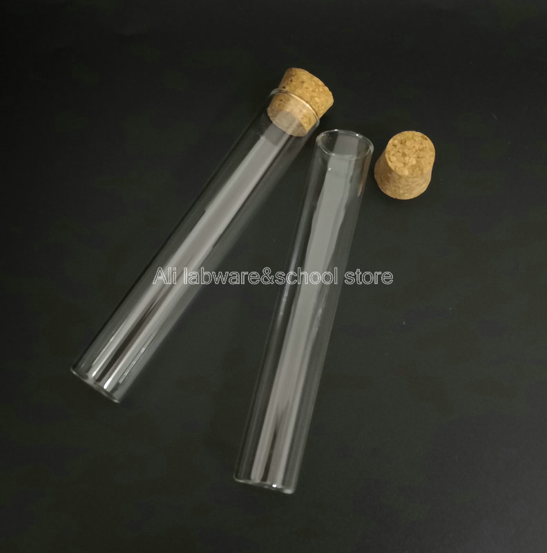 5pcs 25x150mm Glass Test Tube With Cork Stopper Storage Tea Jar Flat Refillable Bottle Vial All Size In Store