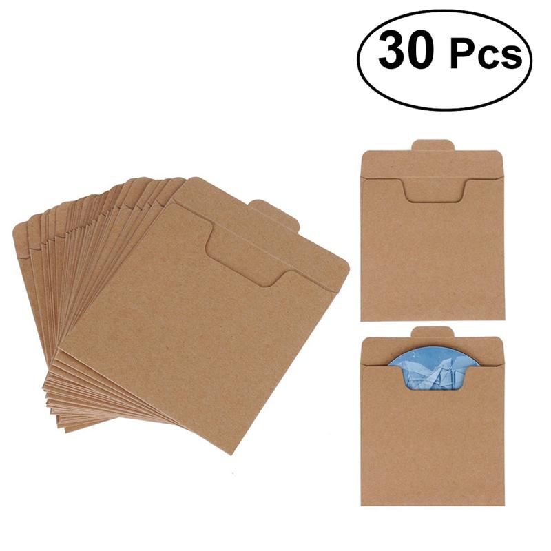 30pcs Packaging Envelopes CD DVD Kraft Paper Sleeves Disc Paper Bag