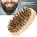 Men Hair Brush Bristle Beard Mustache Comb Oval Bamboo Handle Beard Shaping Tool Face Beard Clean Shaving Brush for Salon Barber