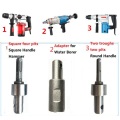 New Model 2 Round Pits,4 Square Pits Adapter For Electric Hammer Transfer to Earth Auger; Connector for Water Borer to Auger