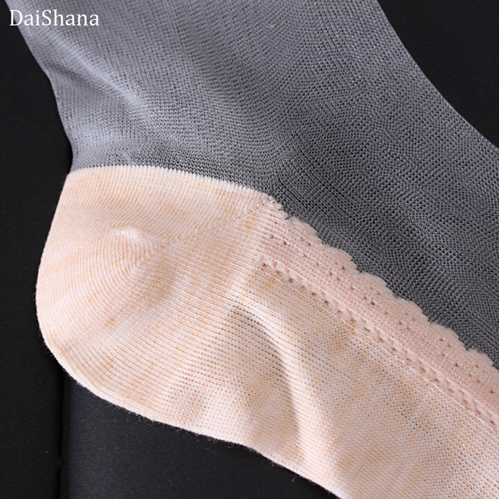 DaiShana Summer Ladies Lace Embroidery Silk Transparent Glass Crytal Stretch Women Socks breathable socks hot selling 1 pair