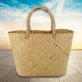 Shopper Eco-friendly Girls Summer Beach Casual Reusable Shopping Women Handbag Travel Basket Straw Woven Tote Handmade Everyday