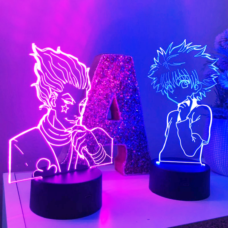 Hunter X Hunter Hisoka 3d Night Lamp Led Touch Sensor Colorful Anime Lamps 3d Lighting Birthday Gift for Kids For Children Decor