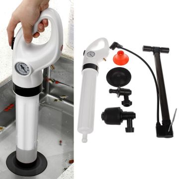 High Pressure Free postage Pump Cleaner Dredge Toilet Plunger Air Drain Blaster Sink Pipe Clogged Remover Bathroom Pipe Bathtub
