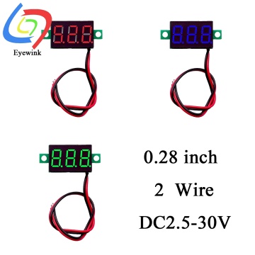 0.28 inch DC 12V Mini LCD Digital Voltmeter Voltage Meter Panel Volt Tester Detector Monitor 2 Wire Red Green Blue LED