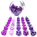 Bescon 35pcs Polyhedral RPG Dice Amethysts Set, DND Role Playing Game Dice Purple Sets 5X7pcs