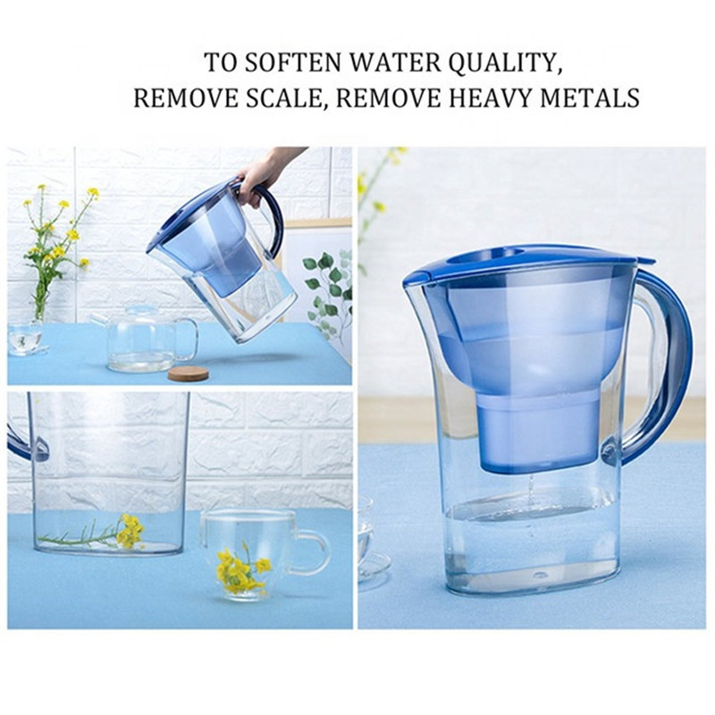 2.5L Household Alkaline Water Filter Pitcher With Universal Filter Portable Plastic Water Pitcher Water Filter Kettle Activated