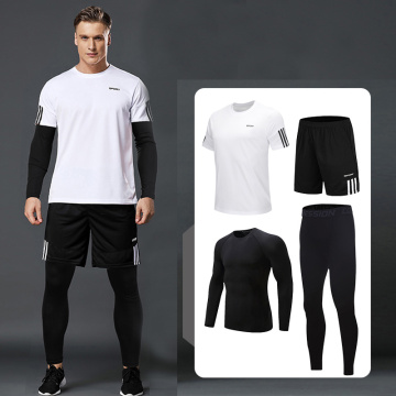 BINTUOSHI 5 Pcs/Set Men's Tracksuit Gym Fitness Compression Sports Suit Clothes Running Jogging Sport Wear Exercise Workout